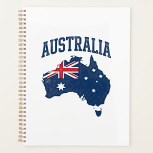 Australia Flag Map Vintage Distressed Graphic_1 Planner