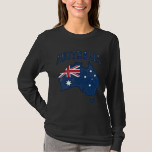 Australia Flag Map Vintage Distressed Graphic_1 T-Shirt