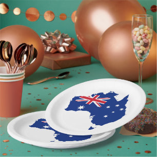 Australia flag paper plate
