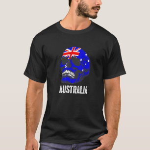 Australia Flag Skull Australian Pride Patriotic T-Shirt