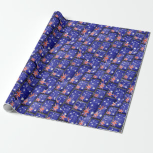 Australia Flag Urban Grunge Pattern Wrapping Paper