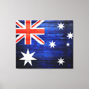 Australia Flag Vintage Wood Canvas Print