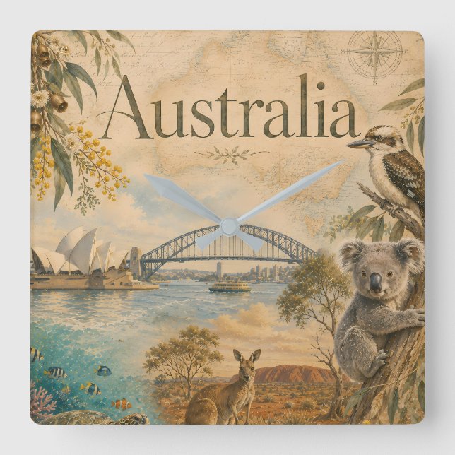 Australia  for lovers of Australia  Square Wall Clock (Front)