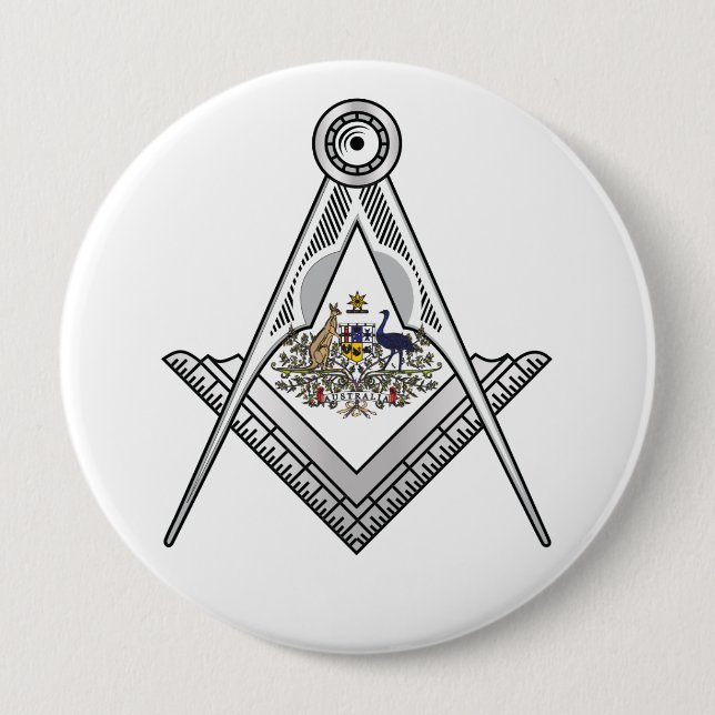 Australia freemasonry sign 10 cm round badge (Front)