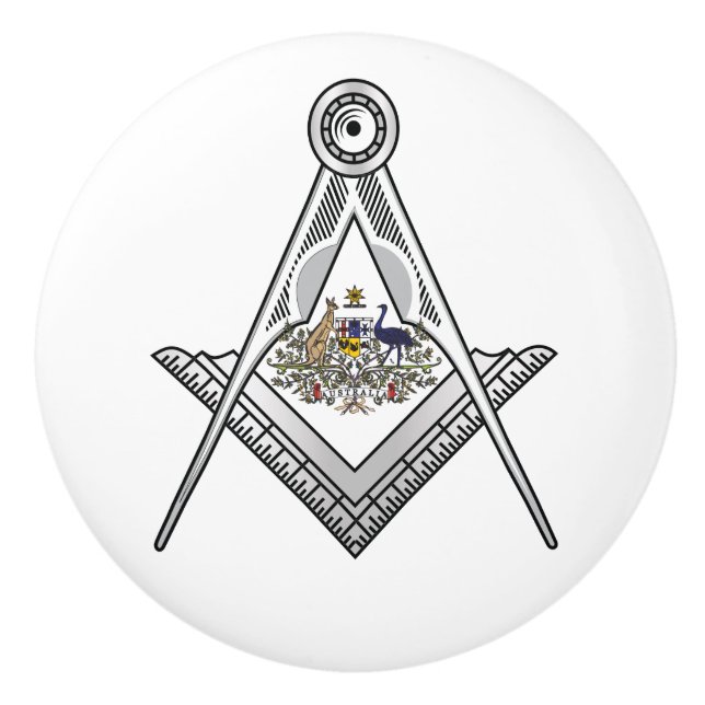 Australia freemasonry sign ceramic knob (Front)