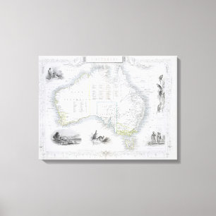 Australia, from a Series of World Maps published b Canvas Print