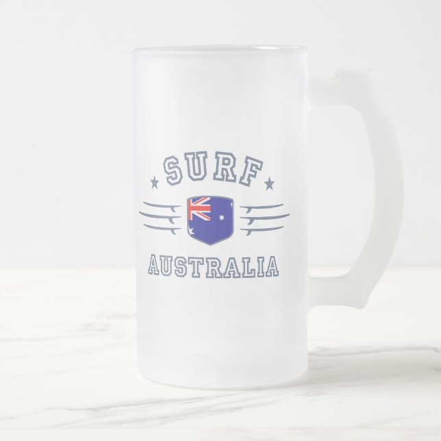 Australia Frosted Glass Beer Mug (Right)