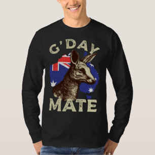 Australia G day Mate Kangaroo Aussie Australian Fl T-Shirt