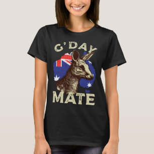 Australia G day Mate Kangaroo Aussie Australian Fl T-Shirt