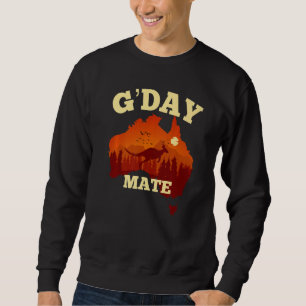 Australia G'Day Mate  Australian Flag Aussie Map Sweatshirt