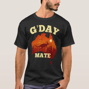 Australia G'Day Mate Australian Flag Aussie Map T-Shirt