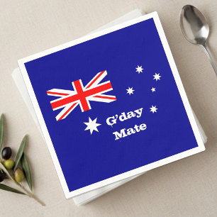 Australia, G'day Mate, Australian Flag / party Napkin