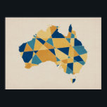 Australia Geometric Retro Map Poster<br><div class="desc">A geometric map of Australia art print in retro colors</div>