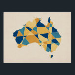 Australia Geometric Retro Map Poster<br><div class="desc">A geometric map of Australia art print in retro colors</div>
