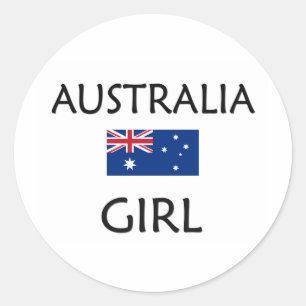 AUSTRALIA GIRL CLASSIC ROUND STICKER