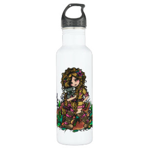 Australia Girl Koala Kangaroo Art by Hannah Lynn 710 Ml Water Bottle