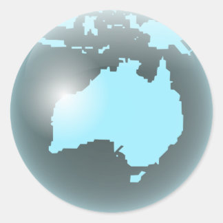 Australia Glass Globe Classic Round Sticker