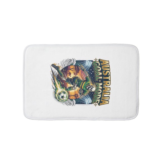 Australia Goal Mode Skeleton Striker Nations Stree Bath Mat (Front)