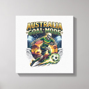 Australia Goal Mode Skeleton Striker Nations Stree Canvas Print