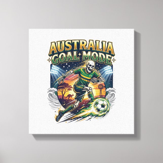 Australia Goal Mode Skeleton Striker Nations Stree Canvas Print (Front)