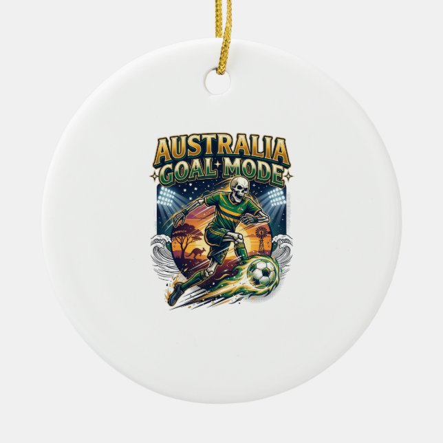 Australia Goal Mode Skeleton Striker Nations Stree Ceramic Tree Decoration (Front)