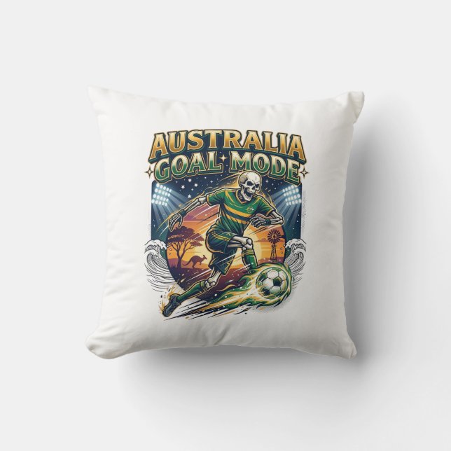 Australia Goal Mode Skeleton Striker Nations Stree Cushion (Front)