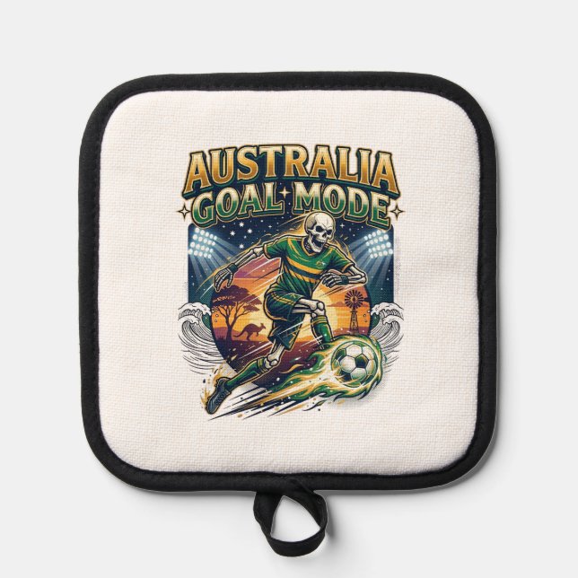 Australia Goal Mode Skeleton Striker Nations Stree Pot Holder (Front)