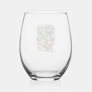Australia Goal Mode Skeleton Striker Nations Stree Stemless Wine Glass