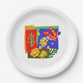 Australia - Golden WATTLE & seed pods - Paper Plate