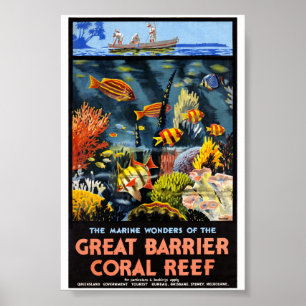 Australia Great Barrier Coral Reef Vintage Poster