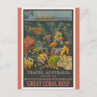 Australia Great Barrier Reef Vintage Travel Poster