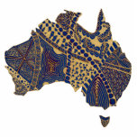 Australia Hand Drawn Decorative Doodle Map Photo Sculpture Magnet<br><div class="desc">This beautiful decorative map of Australia was hand drawn in pen and ink in a inspired" style of doodling or drawing. It is filled with intricate details and repeated designs, then shaded and digitally coloured. Customise this design by adding or changing the text and background colour for a completely unique...</div>