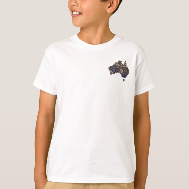 Australia Hand Drawn Decorative Doodle Map T-Shirt (Front)