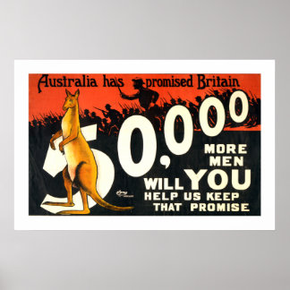 Australia Has Promised Britain (white) Poster