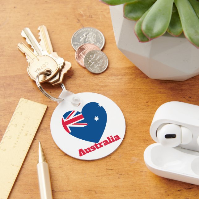 Australia Heart Flag  Key Ring (Desk)