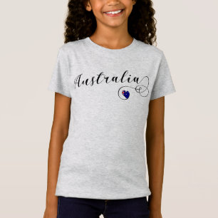 Australia Heart T-Shirt, Australian Flag T-Shirt