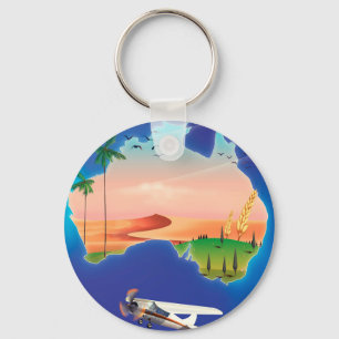 Australia Holiday travel poster Key Ring