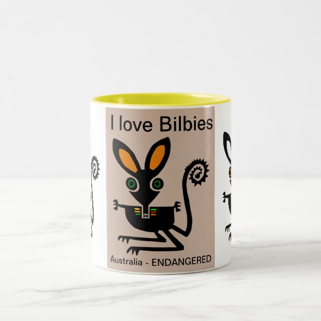 Australia - I love BILBIES -Nature -Wildlife Two-Tone Coffee Mug (Center)