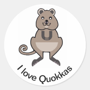 Australia -I love QUOKKAS - Marsupial - Wildlife - Classic Round Sticker