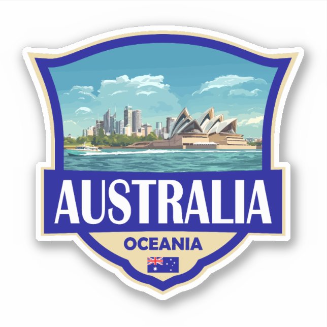 Australia Illustration Retro Badge (Front)