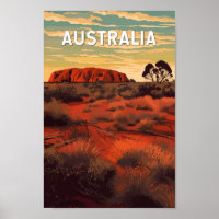 Australia Illustration Travel Art Vintage