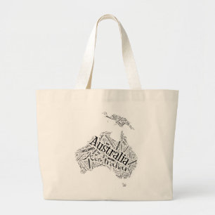 Australia in Tagxedo Large Tote Bag