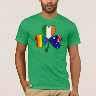 Australia Ireland Gay Pride Shamrock T-Shirt