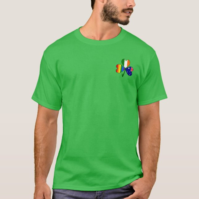Australia Ireland Gay Pride Shamrock T-Shirt (Front)