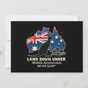 Australia Kangaroo Aussies Land Down Under Invitation