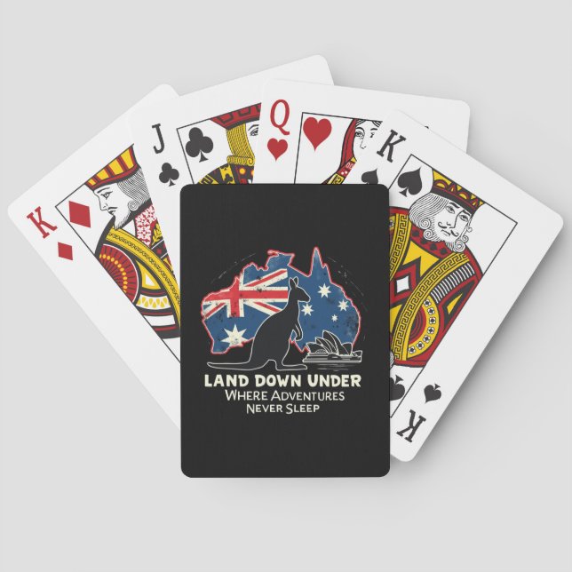 Australia Kangaroo Aussies Land Down Under  Playing Cards (Back)