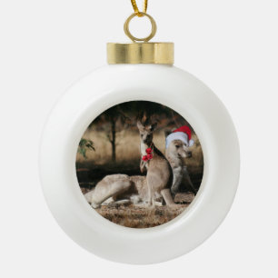 Australia Kangaroo Christmas Ceramic Ball Christmas Ornament