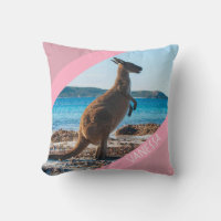 Australia Kangaroo on the Beach, Pink Accent