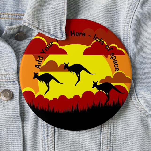 Australia Kangaroo Red Black Yellow Large Badge (In Situ)