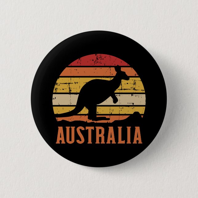 Australia kangaroo vintage 6 cm round badge (Front)